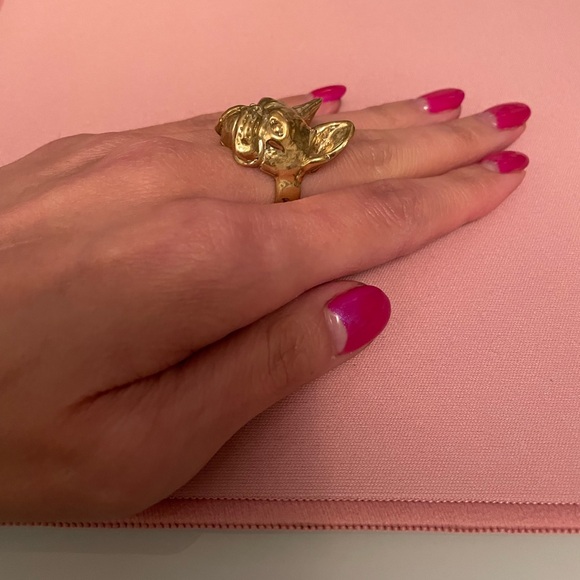**Frenchie Lovers!** Gold brass French Bulldog ring - Picture 3 of 12